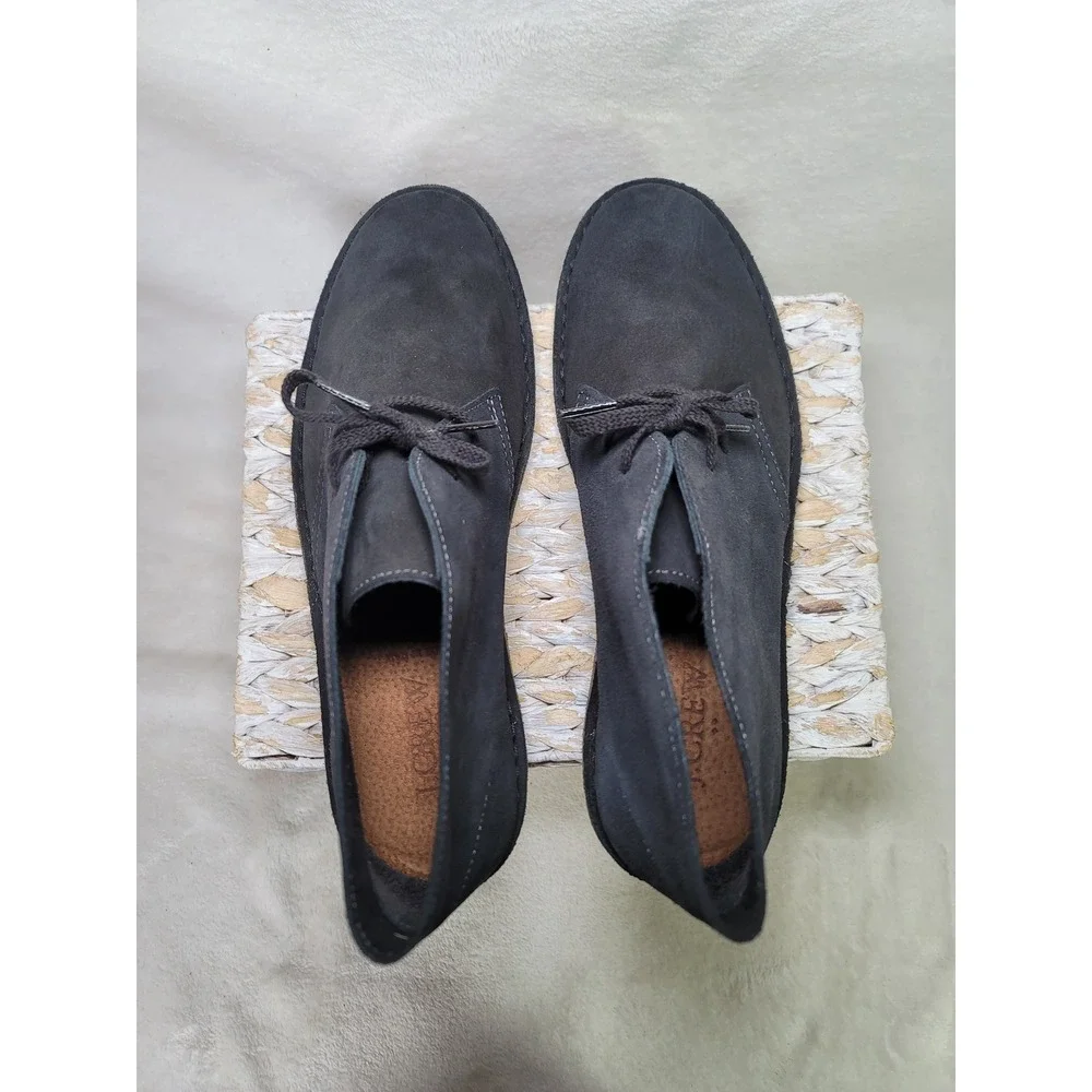J.Crew MacAlister Suede Desert Chukka Boots Made in Italy Charcoal Black Size 12